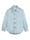 Ami Alexandre Mattiussi Blue Satin Ami De Coeur Buttoned Jacket Blue In Blue
