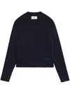 Ami Alexandre Mattiussi Logo-patch Knitted Jumper In Black