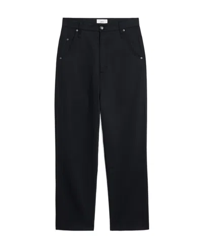 Ami Alexandre Mattiussi Logo-patch Straight-leg Denim Jeans In Black