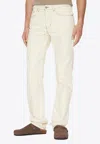 Ami Alexandre Mattiussi Logo Patch Straight-leg Jeans In Neutral