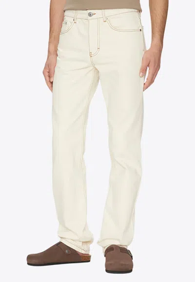 AMI ALEXANDRE MATTIUSSI LOGO PATCH STRAIGHT-LEG JEANS
