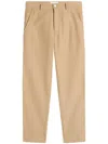 Ami Alexandre Mattiussi Logo-patch Straight-leg Worker Trousers In Neutrals