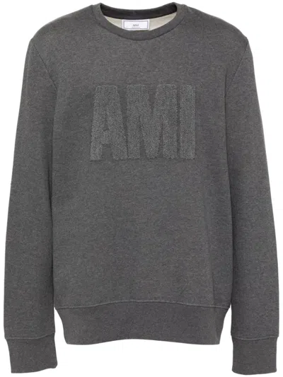 Ami Alexandre Mattiussi Logo Patch Sweatshirt In Grey
