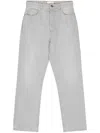 Ami Alexandre Mattiussi Cropped Tapered Jeans In 0555 Javel Grey