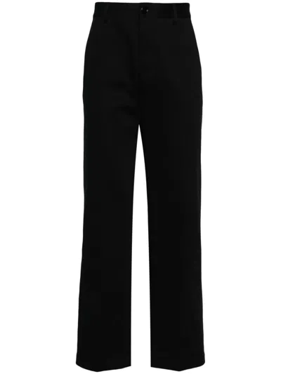 Ami Alexandre Mattiussi Logo-patch Trousers In Black