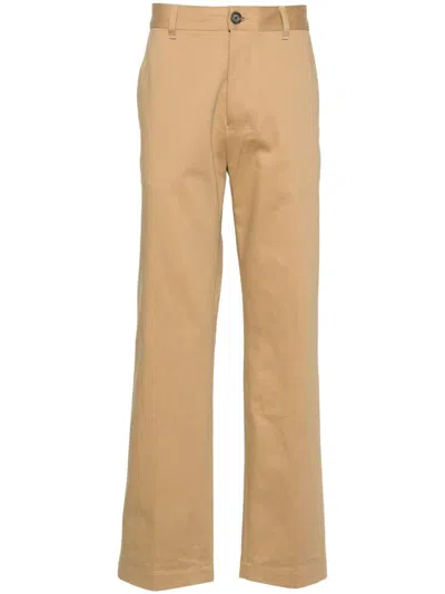 Ami Alexandre Mattiussi Logo-patch Trousers In Neutrals