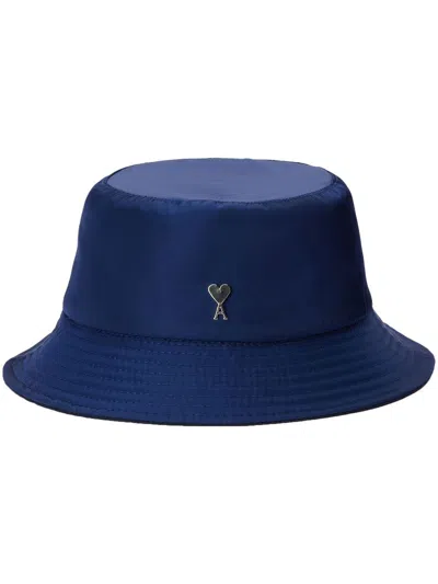 Ami Alexandre Mattiussi Logo-plaque Bucket Hat In Blue
