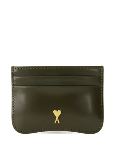 Ami Alexandre Mattiussi Logo-plaque Cardholder In Green