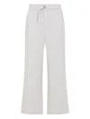 Ami Alexandre Mattiussi Ami Wide-leg Trouser With Elastic Waistband And Practical Pockets In Gray