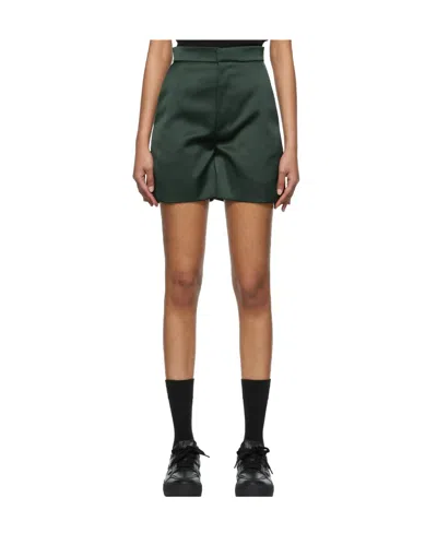 Ami Alexandre Mattiussi Logo Polyester Shorts In Green
