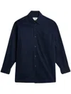 Ami Alexandre Mattiussi Logo-print Button-front Shirt In Blue