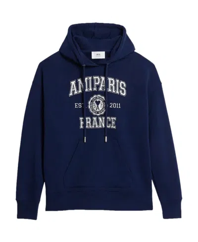 Ami Alexandre Mattiussi Hoodie Mit Logo-print In Blue