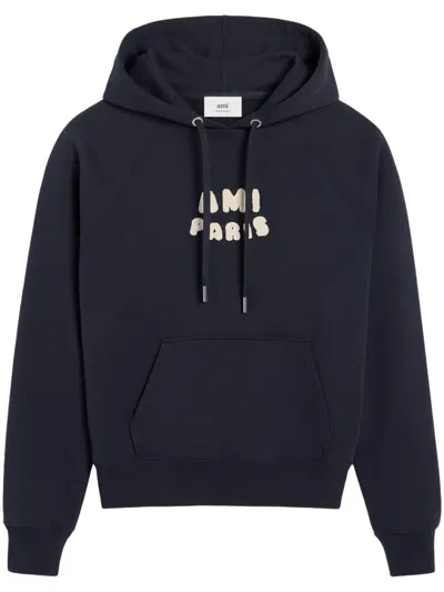 AMI ALEXANDRE MATTIUSSI LOGO-PRINT HOODIE