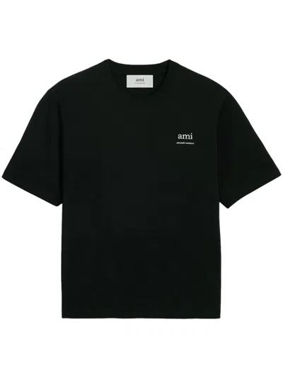 Ami Alexandre Mattiussi Ami Paris Organic Cotton Logo T-shirt In Black