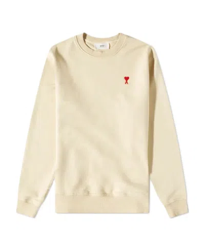 Ami Alexandre Mattiussi Logo Round Neck Sweater In Nude