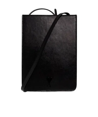 Ami Alexandre Mattiussi Logo Shoulder Bag In Black