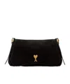 Ami Alexandre Mattiussi Paname Paname Suede Shoulder Bag In Black
