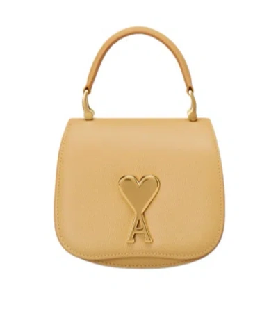 Ami Alexandre Mattiussi Logo Shoulder Bag In Nude