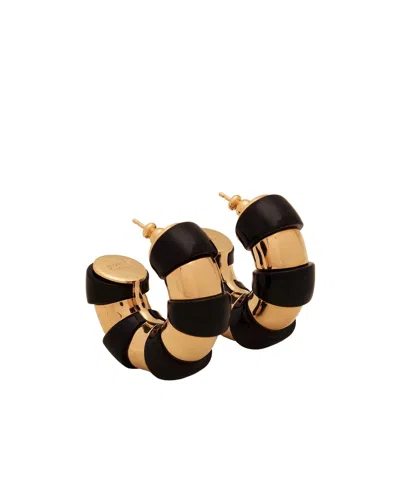 Ami Alexandre Mattiussi Logo Stripe Earrings In Black