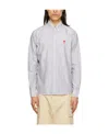 Ami Alexandre Mattiussi Ami Paris Ami De Coeur Buttoned Striped Shirt In White