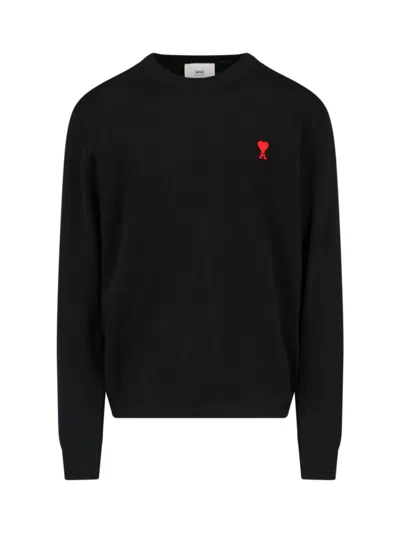 Ami Alexandre Mattiussi Logo Sweater In Black  