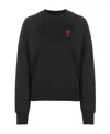 Ami Alexandre Mattiussi Black Crewneck Sweatshirt With Adc Embroidery In Cotton Blend Man In Black