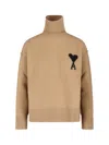 Ami Alexandre Mattiussi Ami Paris Women Ami De Coeur Turtleneck Sweater In Brown