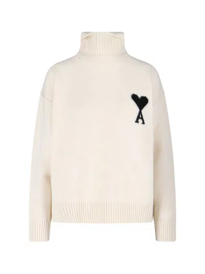 Ami Alexandre Mattiussi Logo Sweater In White