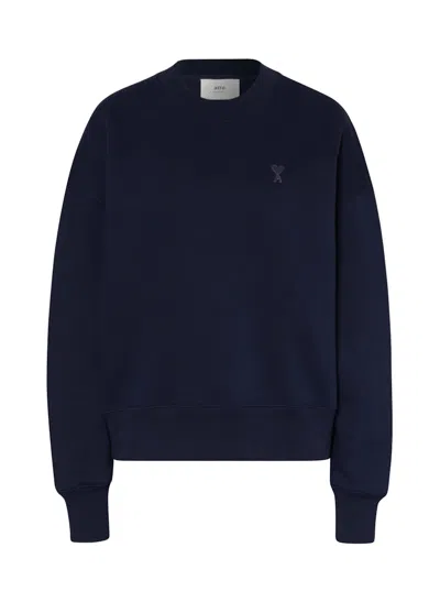 Pre-owned Ami Alexandre Mattiussi Logo Sweatshirt In Navy Blue