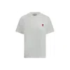 Ami Alexandre Mattiussi De Caur Embroidered Organic Cotton-jersey T-shirt In White