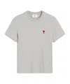 Ami Alexandre Mattiussi Logo-embroidered Organic Cotton T-shirt In White