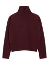 Ami Alexandre Mattiussi Logo Turtleneck Long-sleeves Sweater In Burgundy