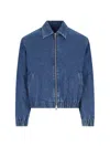 Ami Alexandre Mattiussi Adc Denim Zipped Jacket In Blue
