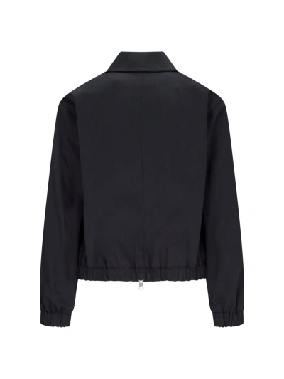 Ami Alexandre Mattiussi Logo Zip Jacket In Noir