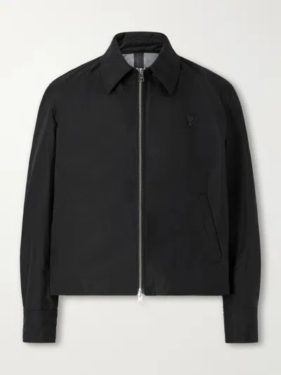 Ami Alexandre Mattiussi Black Nylon Jacket With Ami De Coeur Black