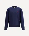Ami Alexandre Mattiussi Ami Paris Ami De Coeur Crewneck Sweatshirt In Blue