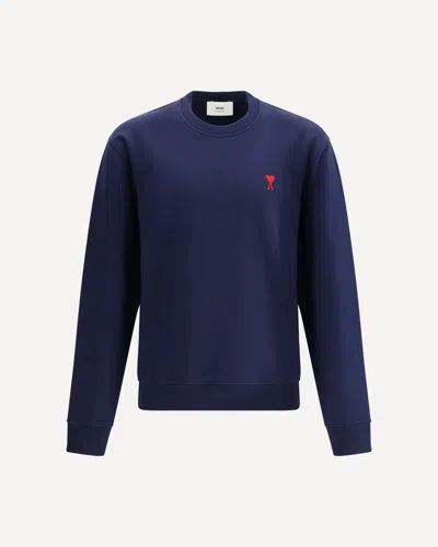 Ami Alexandre Mattiussi Ami Paris Ami De Coeur Crewneck Sweatshirt In Blue