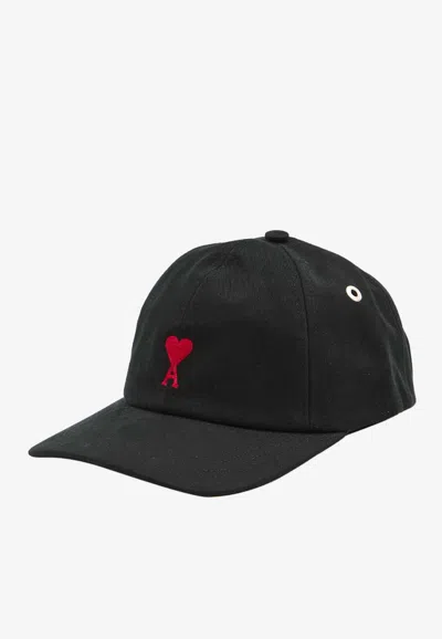 Ami Alexandre Mattiussi Cotton Red Adc Embroidered Baseball Cap In White