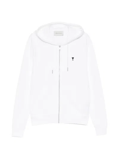Ami Alexandre Mattiussi Ami Paris Ami De Coeur Hoodie In White