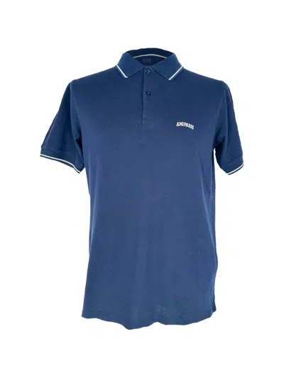Pre-owned Ami Alexandre Mattiussi Logo-embroidered Polo Shirt In Blue