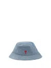 Ami Alexandre Mattiussi Ami Paris Ami De Coeur Embroidery Bucket Hat In Used Blue