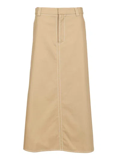 Ami Alexandre Mattiussi Long A-line Skirt Skirts Beige In Neutral