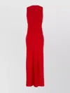 Ami Alexandre Mattiussi Ami Paris Red Long Sleeveless Dress With Round Neck In Viscose Blend Woman