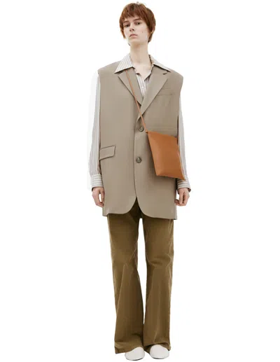 Ami Alexandre Mattiussi Long Jacket With Buttons In Gray