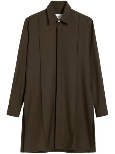 Ami Alexandre Mattiussi Long Pintuck Shirt In Brown