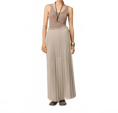 Ami Alexandre Mattiussi Long Pleated Skirt In Ash In Neutral