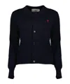 Ami Alexandre Mattiussi Ami Paris Black Wool Cardigan In Black