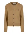 Ami Alexandre Mattiussi Long Sleeve Cardigan In Brown