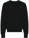 Ami Alexandre Mattiussi Long-sleeve Crewneck Sweatshirt With Embroidered Heart Logo In Black
