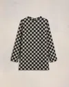 Ami Alexandre Mattiussi Check-pattern Mini-dress In Black/ Off White